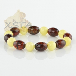 Olive round Baltic amber bracelet